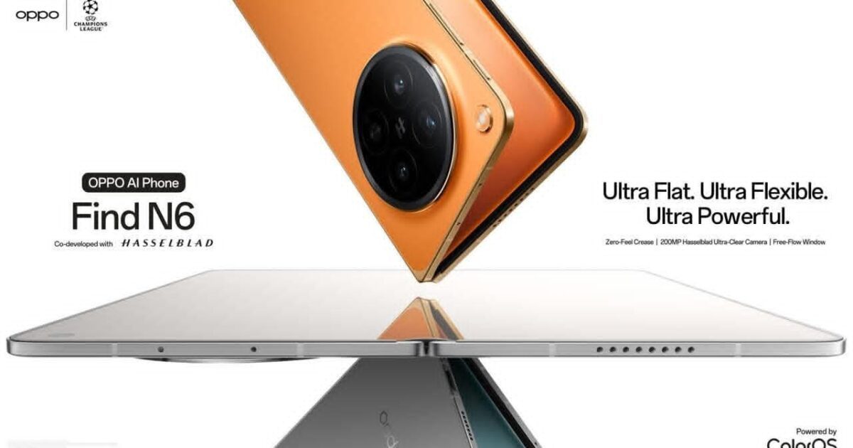 أوبو تعلن إطلاق هاتف Find N6 المدعوم بالذكاء الاصطناعي