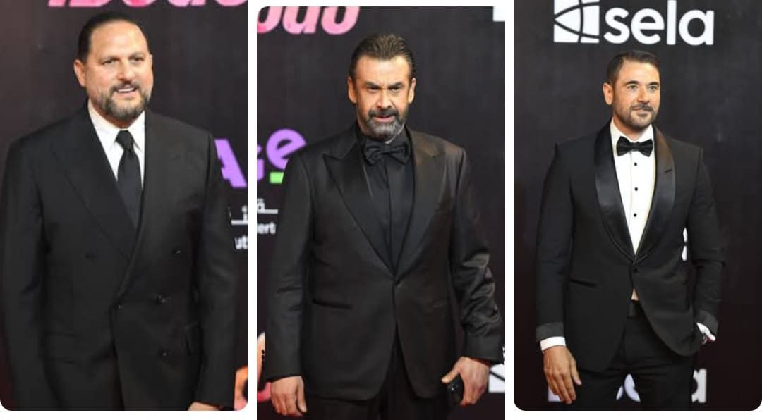 أحمد عز وكريم عبد العزيز يحتفلان بالعرض الخاص لفيلم 7DOGS بحضور عمرو دياب وعماد زيادة