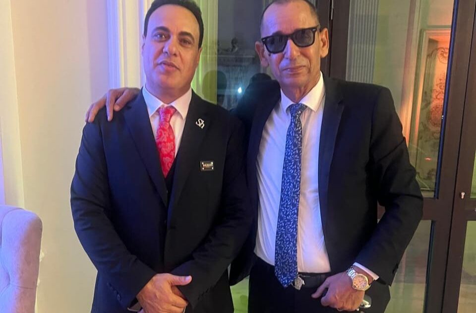 حسام بسيوني يهنئ رجل الأعمال شعبان الجنايني بزفاف نجله الدكتور أحمد على ابنة رجل الأعمال أسامة المكباتي