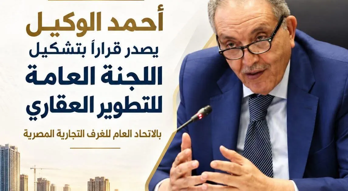أحمد_الوكيل يصدر قرارًا بتشكيل اللجنة العامة للتطوير العقاري باتحاد الغرف التجارية برئاسة أحمد شلبي